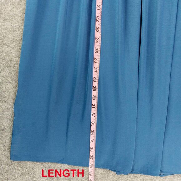 Chicos Skirt Sz 3 US16 Blue Pleated Maxi Flowy Lightweight Dressy Wear to Work - Picture 5 of 12